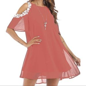 3X Pink Chiffon Coctail Dress